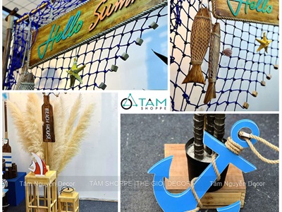 Hello Summer - Decor cổng khung sắt đơn giản chào hè [2026 - Tâm Nguyễn Decor] CC-BIEN-2602