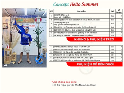 Hello Summer - Decor cổng khung sắt đơn giản chào hè [2026 - Tâm Nguyễn Decor] CC-BIEN-2602