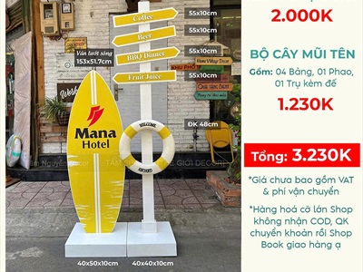 Concept decor biển “Summer Direction” - Logo, màu theo yêu cầu [2026 - Tâm Nguyễn Decor] CC-BIEN-2604