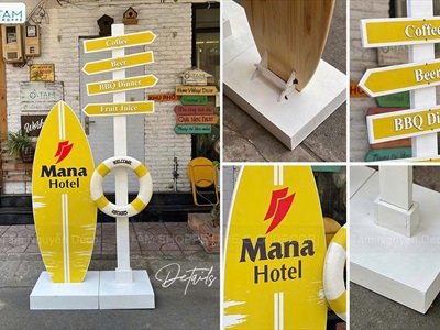 Concept decor biển “Summer Direction” - Logo, màu theo yêu cầu [2026 - Tâm Nguyễn Decor] CC-BIEN-2604