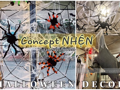 Tổng hợp các concepts trang trí tiểu cảnh Halloween với nhện set-up bởi Tâm Nguyễn Decor