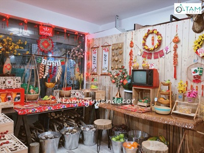 Hướng dẫn tự tay trang trí tiểu cảnh Tết cổ truyền Việt Nam xưa đẹp đơn giản - By Tâm Nguyễn Decor