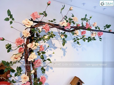 Dây hồng leo giả cổ điển kiểu Pháp [Nhiều màu - Dài 170cm] DAYHOA-01