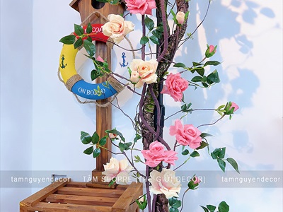 Dây hồng leo giả cổ điển kiểu Pháp [Nhiều màu - Dài 170cm] DAYHOA-01