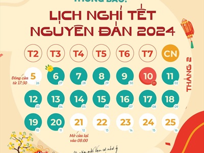 Tâm Shoppe thông báo lịch nghỉ Tết nguyên đán Giáp Thìn 2024