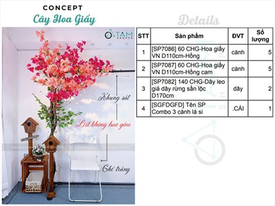 Concept cây hoa giấy rực rỡ - Góc ngồi thư giãn [2025 - Tâm Nguyễn Decor] CC-HOAGIA-01