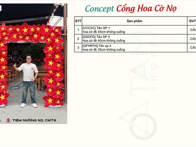 Thi công Cổng hoa cờ Tiệm Nướng Nọ [2026 - Tâm Nguyễn Decor] CC-VIETNAM-03