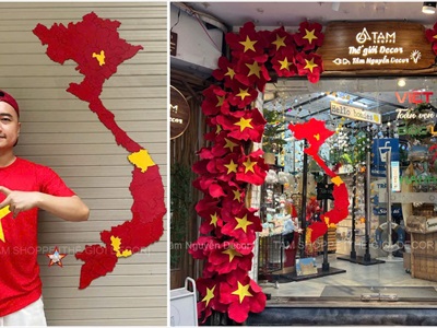 Cổng hoa cờ và bản đồ Việt Nam - Toàn vẹn lãnh thổ [2026 - Tâm Nguyễn Decor] CC-VIETNAM-02