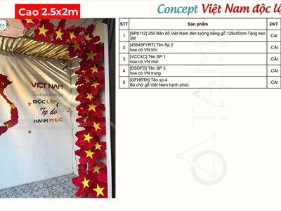 Cổng hoa cờ và bản đồ Việt Nam - Toàn vẹn lãnh thổ [2026 - Tâm Nguyễn Decor] CC-VIETNAM-02