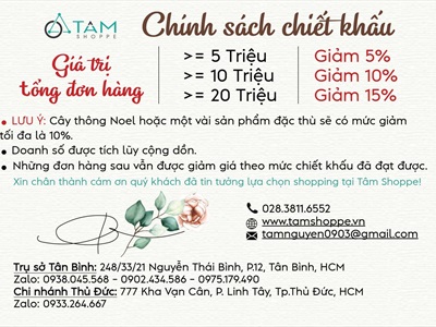 Chính sách chiết khấu đơn hàng khách lẻ Tâm Shoppe