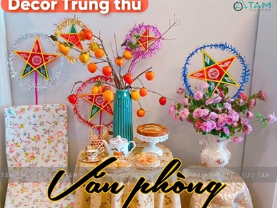 Gợi ý trang trí Trung thu cho văn phòng, tại nhà với góc nhỏ đẹp đơn giản