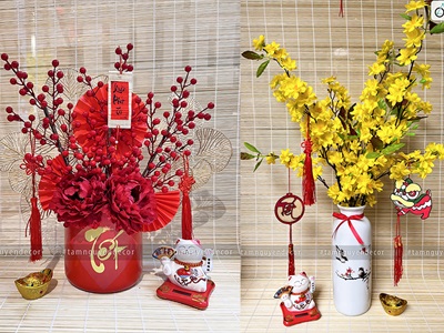 Gợi ý những mẫu bình hoa giả trang trí Tết đẹp 2023 bởi Tâm Nguyễn Decor
