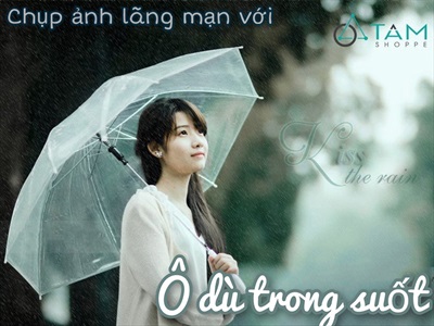 Ý tưởng chụp ảnh độc đáo lãng mạn với ô dù trong suốt
