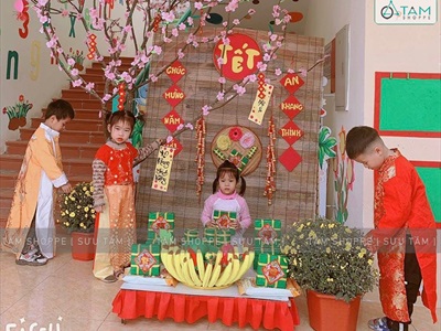 Mang Tết vào trường bằng các ý tưởng trang trí Tết cho lớp mầm non sáng tạo dễ làm