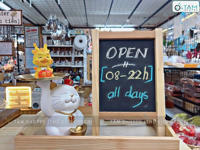 Standee bảng đen viết phấn Menu chữ A 2 mặt để bàn 30x20cm [Dễ viết - Gấp gọn] BANGDEN-04