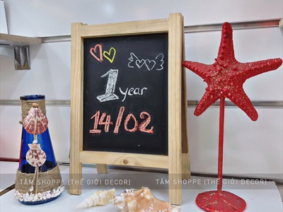 Standee bảng đen viết phấn Menu chữ A 2 mặt để bàn 30x20cm [Dễ viết - Gấp gọn] BANGDEN-04