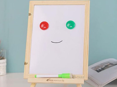 Bảng viết 2 mặt đen trắng viết phấn + bút lông để bàn [Kèm bút phấn + Giá đỡ] BANGDEN-05