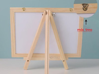 Bảng viết 2 mặt đen trắng viết phấn + bút lông để bàn [Kèm bút phấn + Giá đỡ] BANGDEN-05