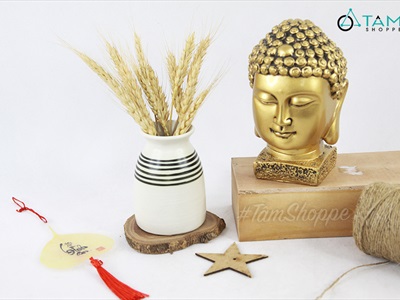 Bình hoa gốm nhỏ trắng sọc đen 2 kiểu BINHLOHOA-01