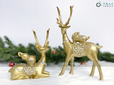 Cặp hươu tài lộc trang trí cao cấp nhiều kiểu [Tinh xảo - Chuẩn đẹp] TCV-HUOU-03