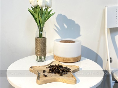 Chai thủy tinh quấn dây thừng trụ tròn cao 19cm [3 kiểu chọn - Kèm nút] CHAILO-HM-02