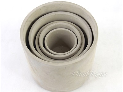 Chậu trồng cây xi măng trụ tròn màu tự nhiên nhiều cỡ CTC-XIMANG-02