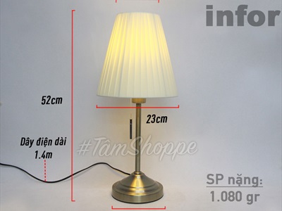 Đèn ngủ để bàn cao cấp ARSTID IKEA chốt dài D.NGU-DB-01