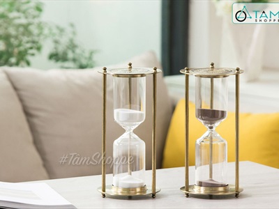 Mô hình đồng hồ cát bằng sắt cổ điển Vintage DONGHO-01