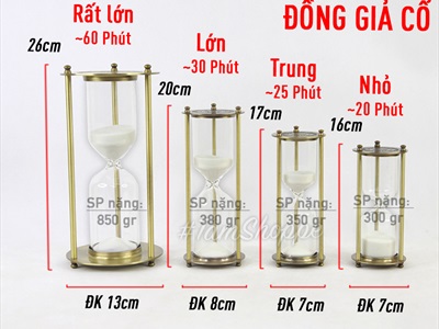 Mô hình đồng hồ cát bằng sắt cổ điển Vintage DONGHO-01