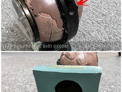 Mô hình quả địa cầu để bàn có đồng hồ Vintage MHVT-QDC-01