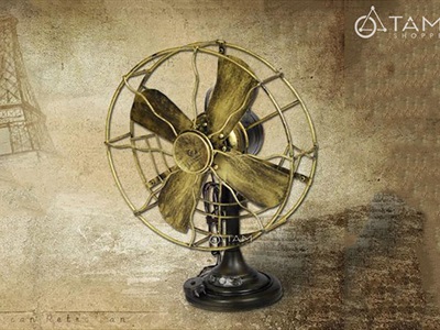 Mô hình quạt gió Vintage để bàn bằng sắt [Giả cổ - dày đẹp] QUAT-04