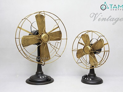 Mô hình quạt gió Vintage để bàn bằng sắt [Giả cổ - dày đẹp] QUAT-04