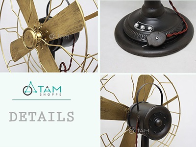 Mô hình quạt gió Vintage để bàn bằng sắt [Giả cổ - dày đẹp] QUAT-04