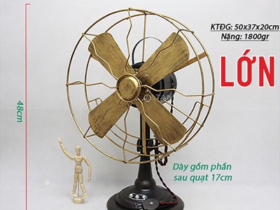 Mô hình quạt gió Vintage để bàn bằng sắt [Giả cổ - dày đẹp] QUAT-04