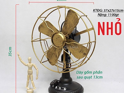 Mô hình quạt gió Vintage để bàn bằng sắt [Giả cổ - dày đẹp] QUAT-04