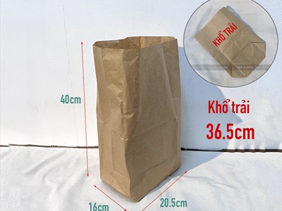 Set 05 túi giấy xi măng kraft đựng đồ cùng cỡ TUIGIAY-02