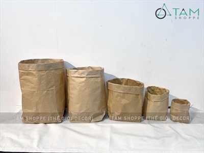 Set 05 túi giấy xi măng kraft đựng đồ cùng cỡ TUIGIAY-02