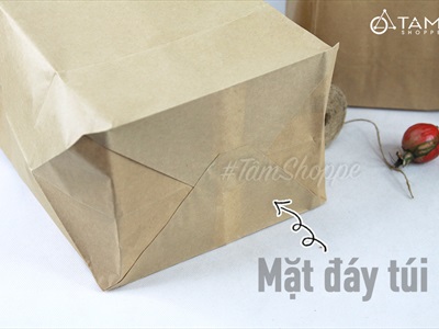 Set 05 túi giấy xi măng kraft đựng đồ cùng cỡ TUIGIAY-02