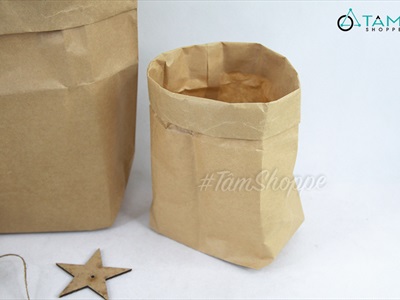 Set 05 túi giấy xi măng kraft đựng đồ cùng cỡ TUIGIAY-02