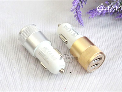 Bộ chia tẩu sạc ô tô đầu điếu thuốc ra 2 cổng USB nhỏ gọn DOCHOIOTO-01