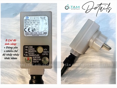 Dây đèn Led Âu Mỹ pháo tiểu 10m 1000Led [Dây xanh - Chuẩn loại 01] DAYDEN-01