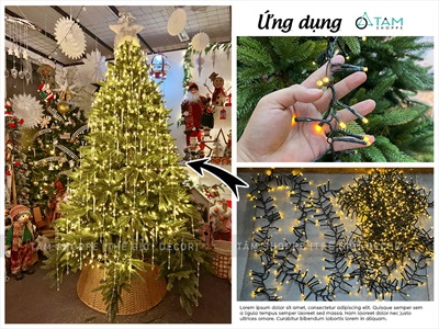 Dây đèn Led Âu Mỹ pháo tiểu 10m 1000Led [Dây xanh - Chuẩn loại 01] DAYDEN-01