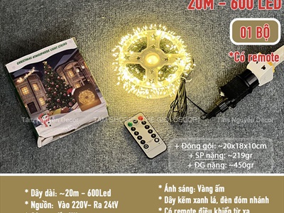 Dây đèn led đom đóm nhánh rễ cây siêu nhiều Led [Dây xanh - Led dày] DAYDEN-04