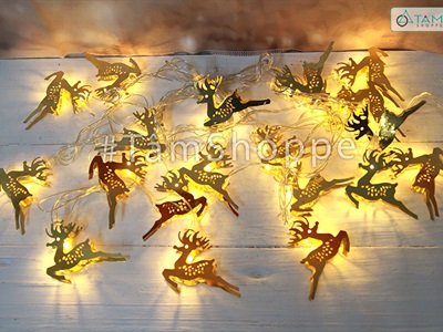 Dây đèn led phụ kiện kim loại vàng ánh kim [Nhiều kiểu - Điện] DAYDEN-25