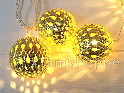 Dây đèn led phụ kiện kim loại vàng ánh kim [Nhiều kiểu - Điện] DAYDEN-25