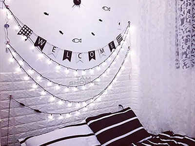 Dây đèn led trái bi bọt nước bi lớn 4cm [Nhiều màu/ Dài 5m] DAYDEN-10