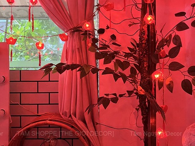 Dây đèn lồng Tết màu đỏ phát sáng [Nhiều kiểu - Điện] DAYDEN-26