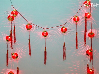 Dây đèn lồng Tết màu đỏ phát sáng [Nhiều kiểu - Điện] DAYDEN-26