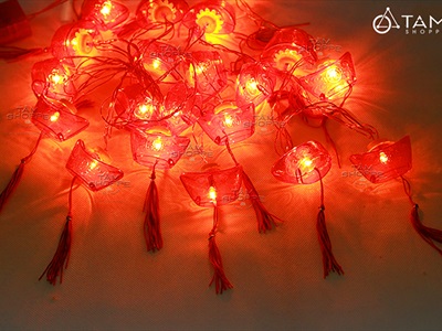 Dây đèn lồng Tết màu đỏ phát sáng [Nhiều kiểu - Điện] DAYDEN-26