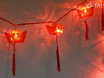 Dây đèn lồng Tết màu đỏ phát sáng [Nhiều kiểu - Điện] DAYDEN-26